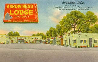 Arrowhead Lodge in Albuquerque, New Mexico on West Central Avenue on  U.S. Highway 66